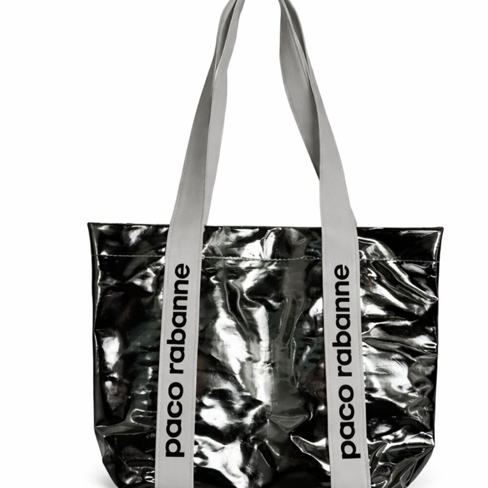 Paco Rabanne X SeaTrees Space Age Silver tote Bag chrome look - Picture 2 of 10